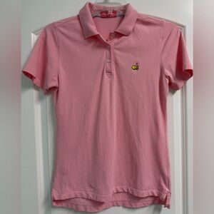 Magnolia Lane Pink Polo Shirt with Masters Embroidered Crest sz Med